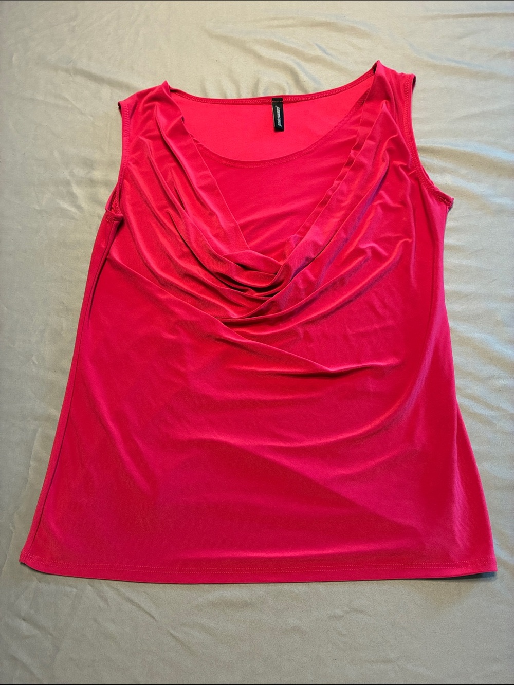jason maxwell Bright Pink Drape Neck Sleeveless Tank
